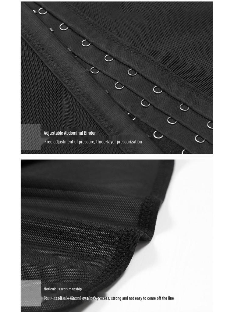 Men's High-Waisted Breathable Mesh Shaping Shorts with Six Hook Closure