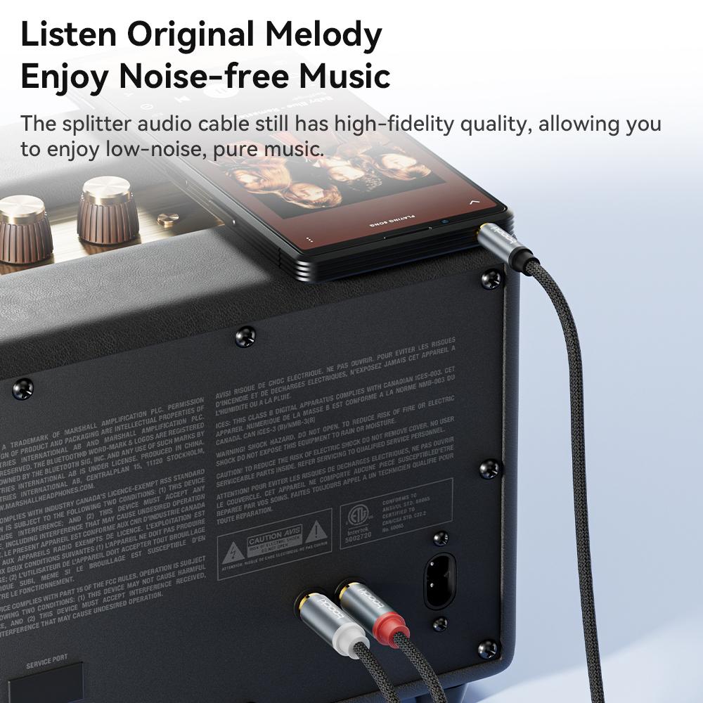 Аудиокабель Tooki RCA 3,5 мм с разъемом «папа» на 2RCA Кабель для динамиков «папа» Разветвитель AUX 2 RCA Разъем для кабеля ТВ-бокса Усилитель DVD-плеер Провод