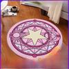 Pink Cardcaptor Sakura Magic Circle Bedside Carpet - Cute Cartoon Floor Mat for Girls' Bedrooms