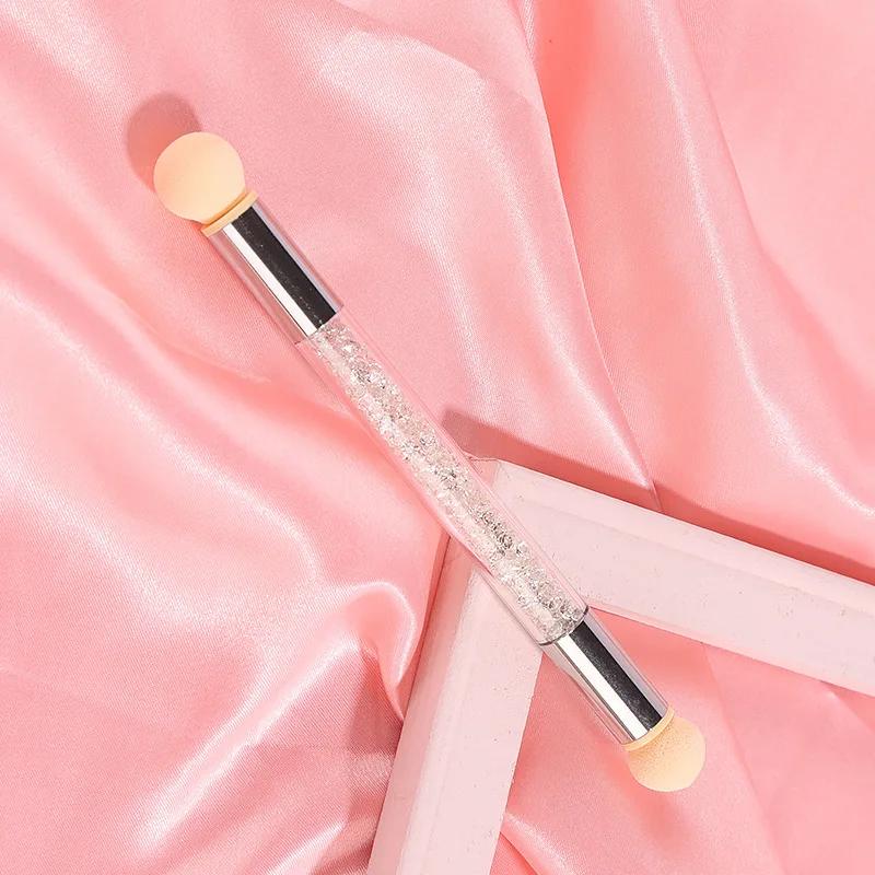 Градиентный карандаш для теней Двусторонний аксессуар для рисования на ногтях Кисть для нанесения точек на ногти Губчатая головка Ручка для страз Кисть для дизайна ногтей