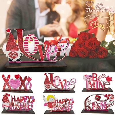 Украшение на день Святого Валентина Mari-age Love Bear Heart Table Свадебные деревянные украшения Подарки на годовщину Свадебные вечерние товары