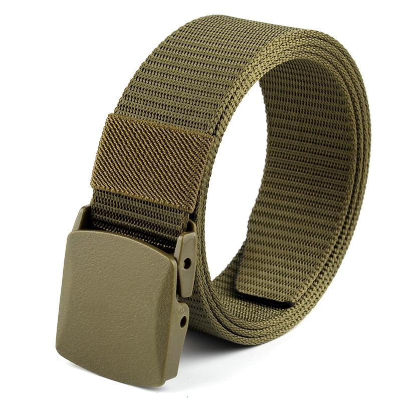 Men's Tactical Nylon Canvas Casual Belt Outdoor Training Electronic Security Check Iron-Free Tactics