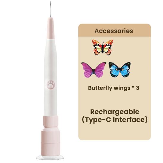 Игрушка для кошек «Летающая бабочка», интерактивная электрическая игрушка для кошек, автоматическая дразнилка для кошек с вращающимся основанием на присоске для домашних кошек, веселье и упражнения