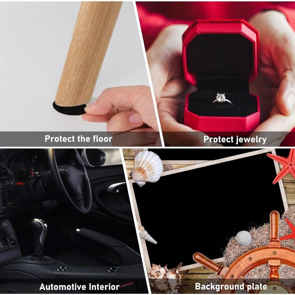 10 шт./компл., мягкий бархатный самоклеящийся фетр, пилинг и палочка для шкатулки для драгоценностей, фетровая подкладка для ящика