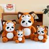 Raccoon Turns Into Red Panda Plush Toy Children's Doll Cute Doll Birthday Gift To Soothe Girls Throw Pillow