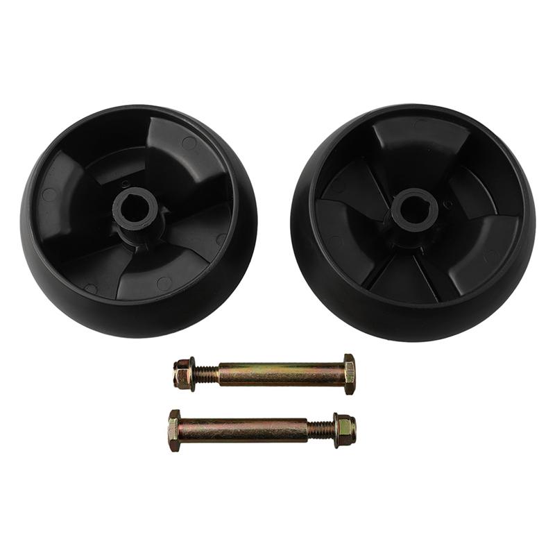AD23-2Pcs DECK WHEELS 5Inch Deck Wheels And Axle Bolts For Hustler/Toro Ride On Mowers Garden Machine
