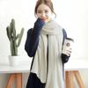 Solid Color ScarfKnitted Texture Long Scarves Windproof Women Wrap Shawls Neck Wrap  for Women