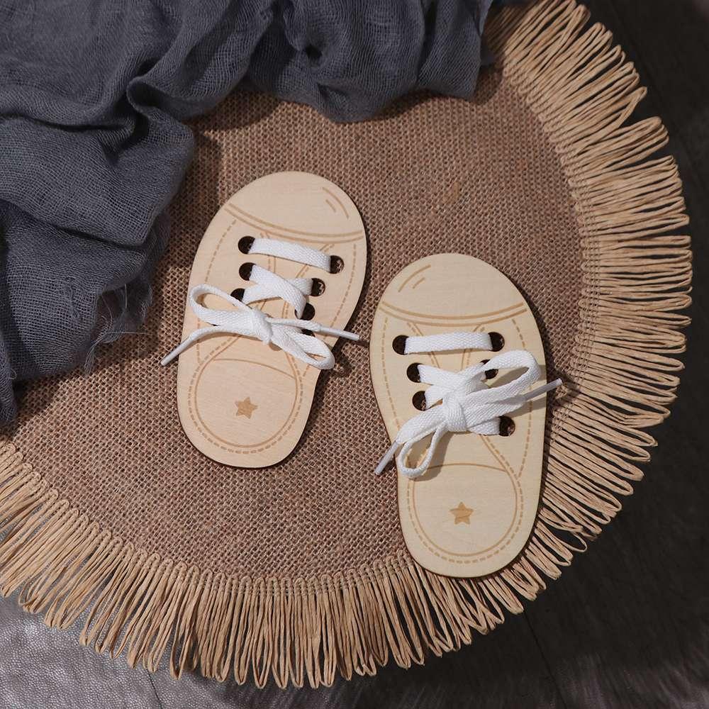 Learn to Tie Laces Toy Tying Shoelaces Boards Wooden Lacing Shoe Toy Montessori Educational Toy