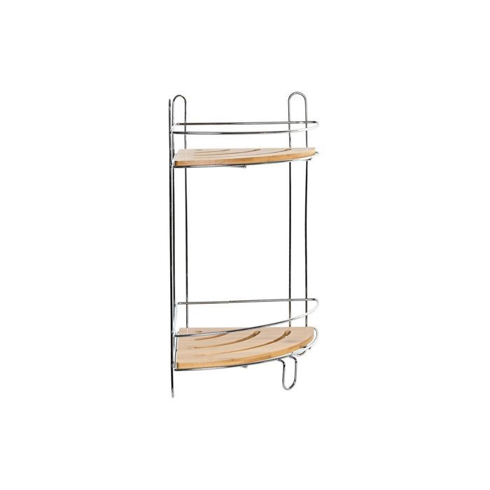 Étagère d'angle - DKD Home Decor - Bambou et métal inoxydable - 2 étagères - 19,5x19,5x36,5 cm - Design moderne