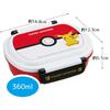 Skater Children's Bento Box, 360ml Capacity, Fluffy Lid, Made in Japan, Single Tier, Dishwasher and Microwave Safe, Pokemon Monster Ball Design, QAF2B