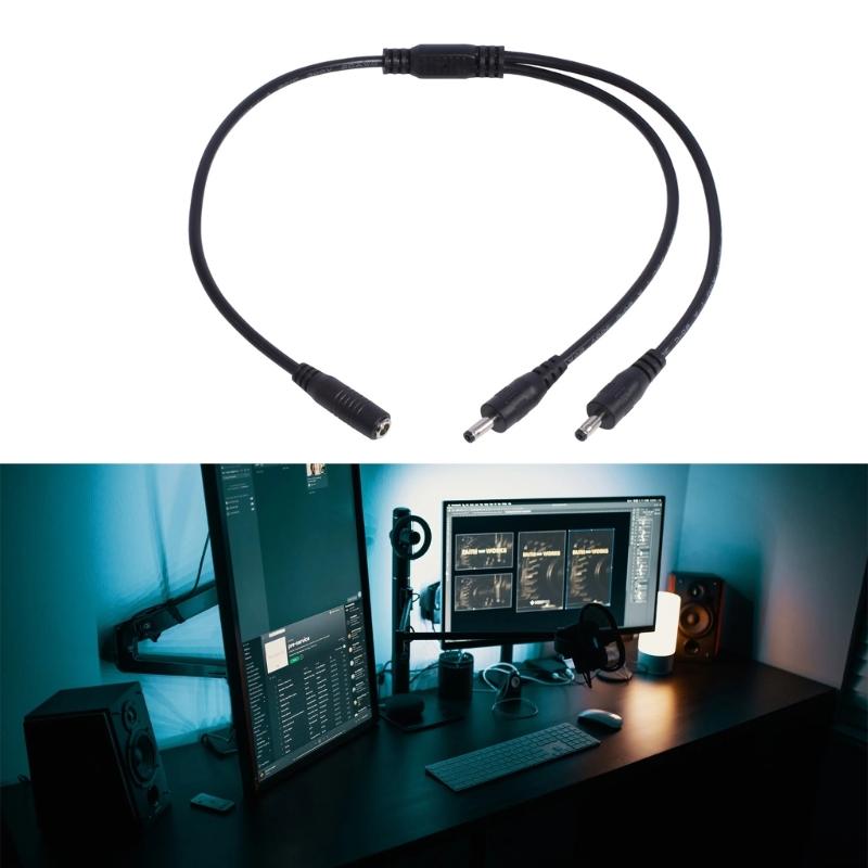 Кабель-адаптер-разветвитель с разъемом DC типа «бочонок» 3,5 мм x 1,35 мм, 1 штекер-гнездо на 2 штекера или 4 штекера, провод для зарядки