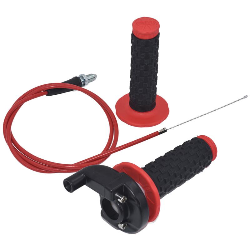 Motorcycle Dirt Bike 22mm Gas Throttle Settle Grips Handle Grips Throttle Cable for Dirt Pit Bike