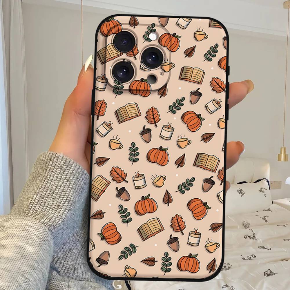 Черный чехол для телефона на Хэллоуин, подходящий для iPhone 17, 16, 15, 11, 13, 14 Pro Max, Plus, X, Xr, Xs Max, 13 Mini