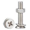304 Stainless Steel Countersunk Screw Nut Set with Flat Head, Nut, and Washer (M3, M4, M5, M6, M8)