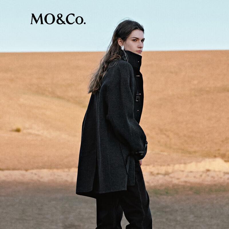 MO&Co. Merino Wool High-Neck Mid-Length Double-Faced Coat