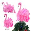 Фламинго Верхушка для Рождественской елки Украшение Розовый Искусственное перо Птица Декор с Клипсой/Пружиной Для дома Улицы Сада Праздничная Вечеринка Орнамент
