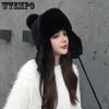 Woolen Hats Autumn Winter Bomber Hats Warm Plush Cashmere Knitted Hats Lovely Ear Protection Cold-proof Hats