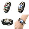 Израильско-палестинский кожаный браслет в европейском и американском панк-стиле, многослойный браслет из бусин