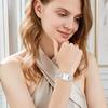Waterproof Wristwatch with Square Bar Simple Quartz Stainless Unidirectional Perfect Gift for Birthdays Silver Women's Dial, Indexes, Movement, Steel,