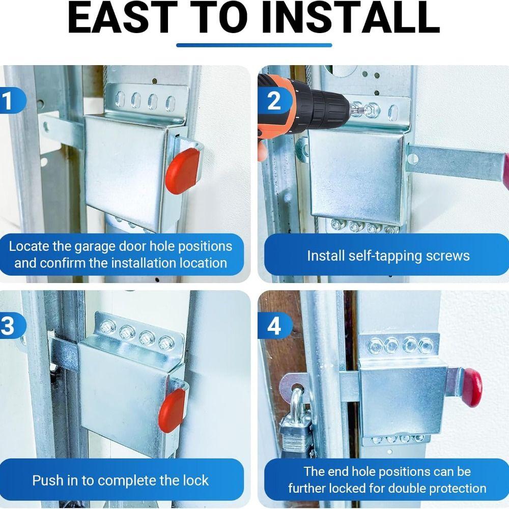 Heavy Duty Slide Latch Thicken Door Locking Kit Essential Garage Door Locks Home Security