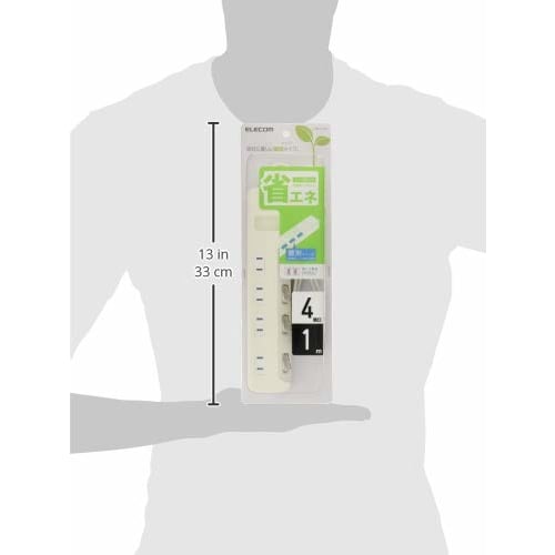 ELECOM Power Tap Individual Switch Energy Saving Dust Prevention Shutter Swing Plug 4 Ports 1m White T-E6A-2410WH