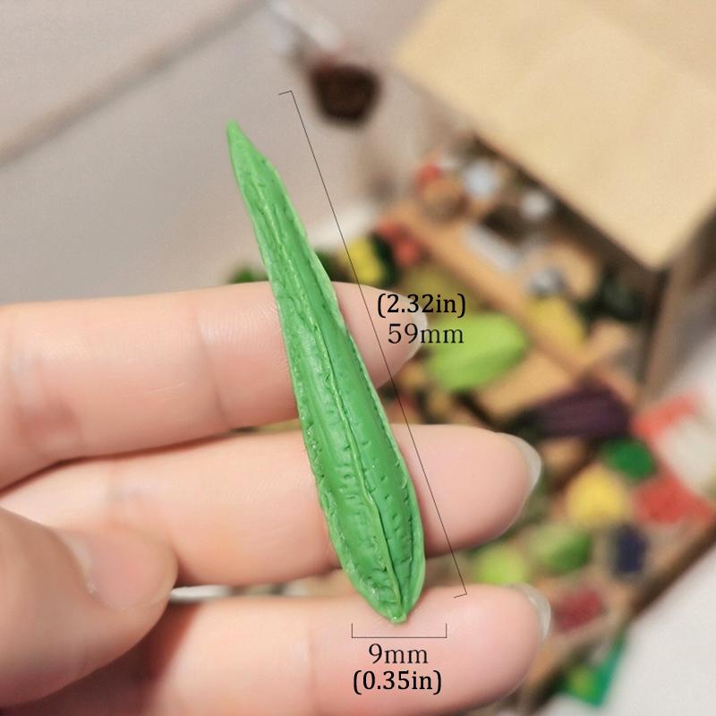 1шт 1:12 Миниатюрных Овощей Кукольного Домика Пищевая Смола Мини Горькая Дыня Баклажан Люффа Игрушки Для Супермаркета Кухонная Модель Декор Игрушки