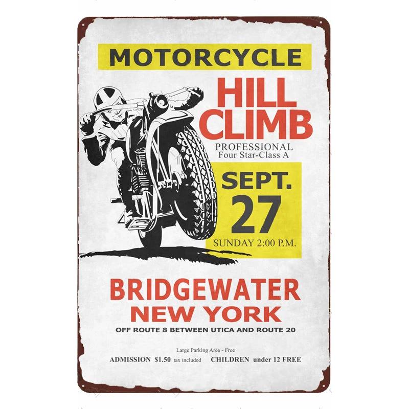 Motorcycle Rider Classic Sports Racing Tin Sign Vintage Metal Poster Decor Man Cave Garage Wall Signs Art Plaques Tin Plate Sign