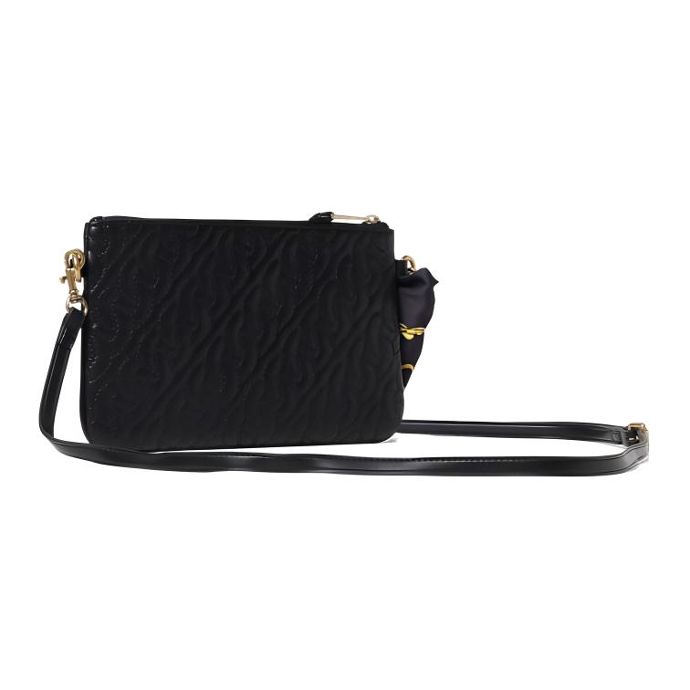 Versace Jeans Couture Модная сумка с принтом в виде цепи, на молнии, кожаная, для ношения в руке, через плечо, женская, черная, желтая 75VA4BAX-ZS803-899