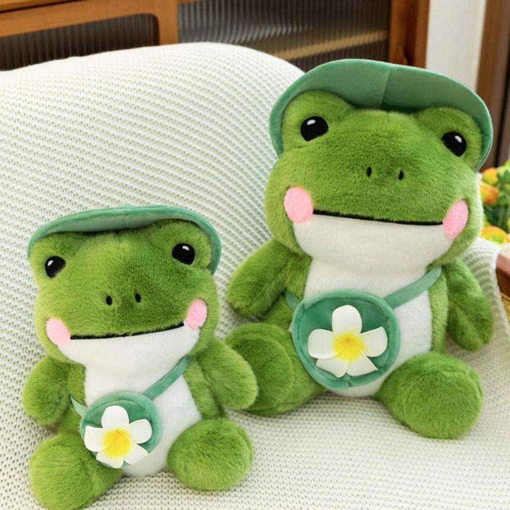 Collection Frog Stuffed Doll Fluffy Animal Frog Pillow Green Frog Plush Toy  Car Decor