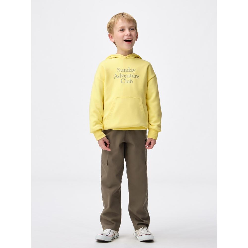 GU by Uniqlo Детская объемная толстовка с капюшоном Логотип