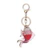Rhinestones Goldfish Pendant Snap Hook Artificial Feather Bag Decoration Keychain Key Ring