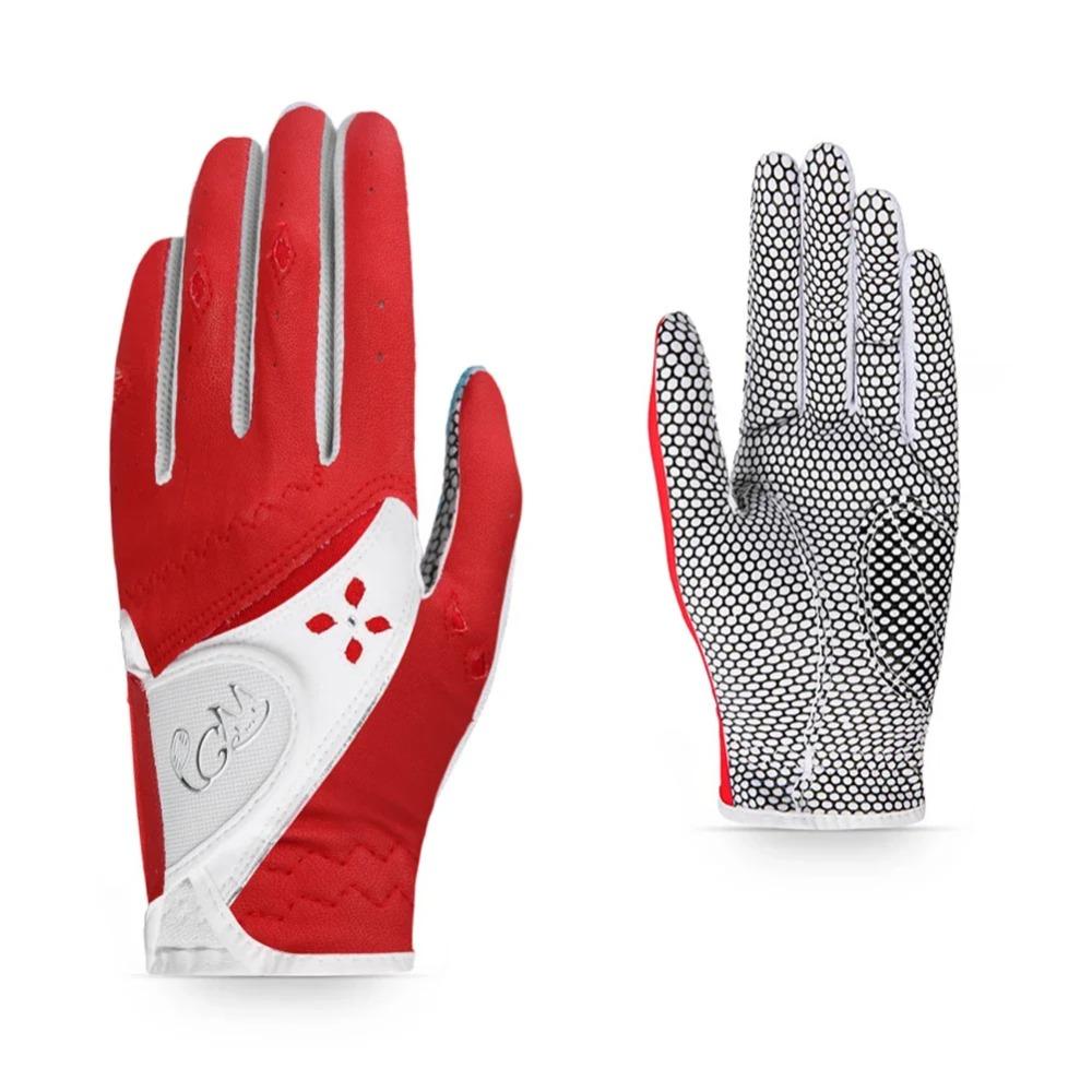 Breathable PU Leather Golf Mittens Comfortable Full Finger Golf Gloves  Palm Protection