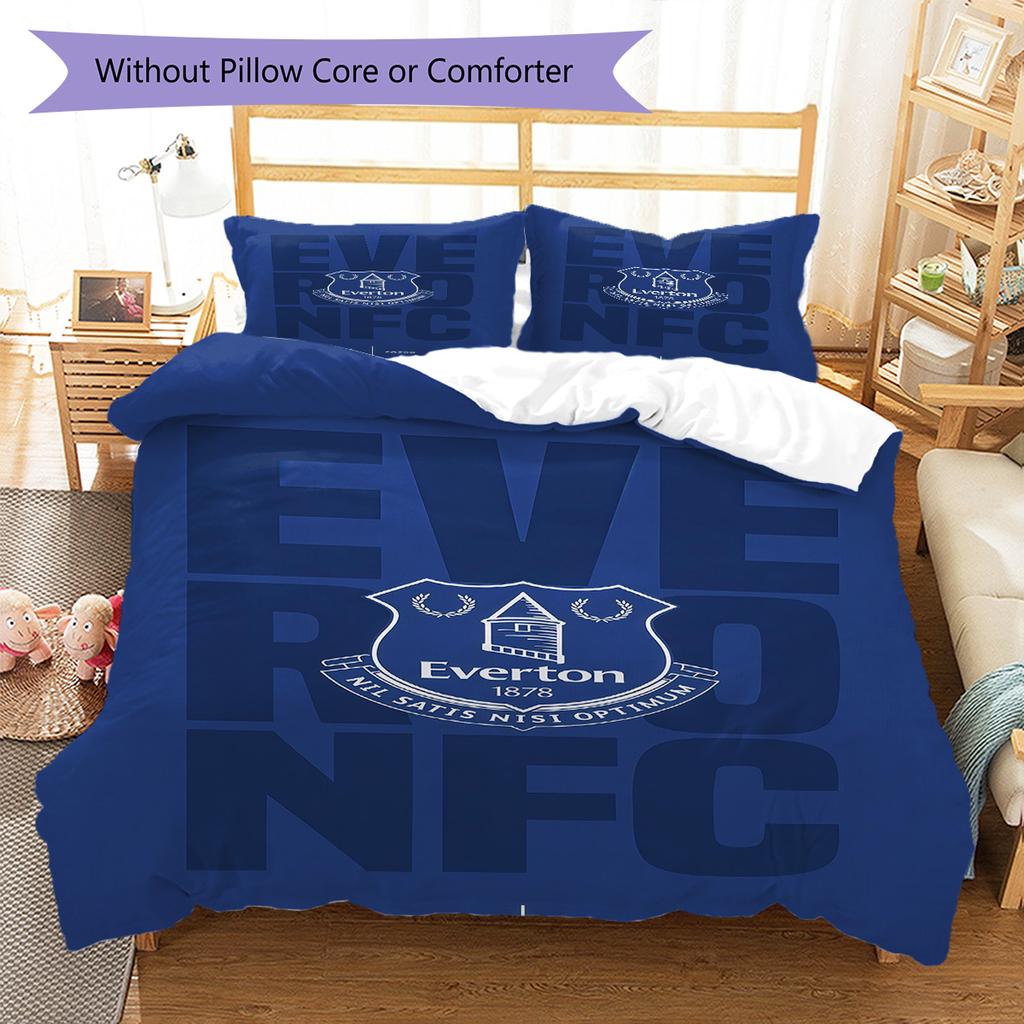 Everton logo Pattern Bedding Quilt Set Quilt Cover Pillowcase Home Decoration Birthday Gift (1 * duvet cover + 2 * pillowcase, without core)