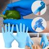 50PCS Disposable Rubber Gloves PVC Composite Thickened Blue Nitrile Hygienic Acid- Resistant Food Emulsion