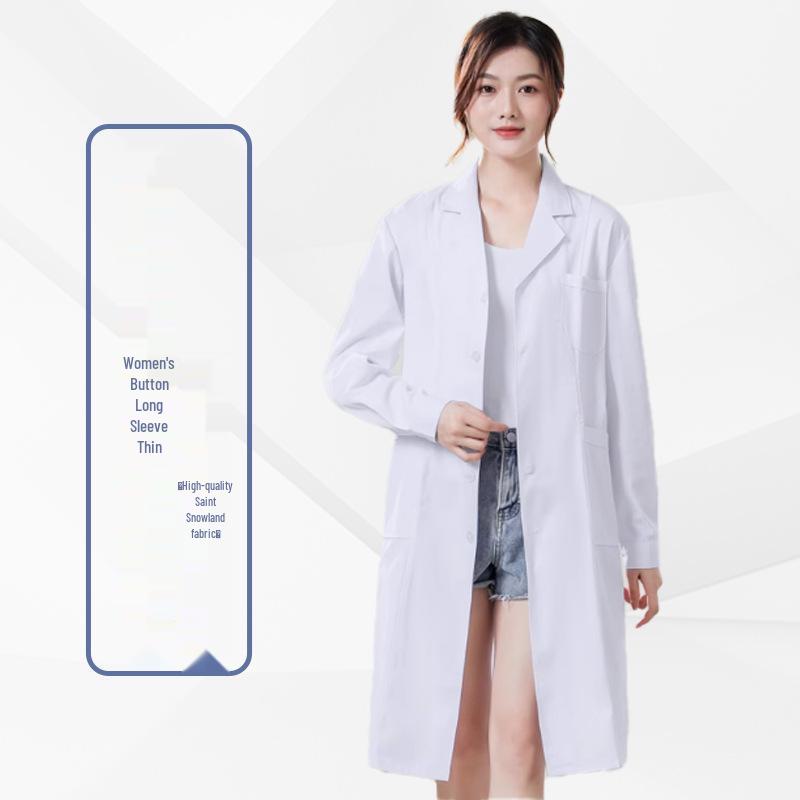 Унисекс Белый халат для врачей, студентов и лабораторных работников - Варианты с длинным и коротким рукавом