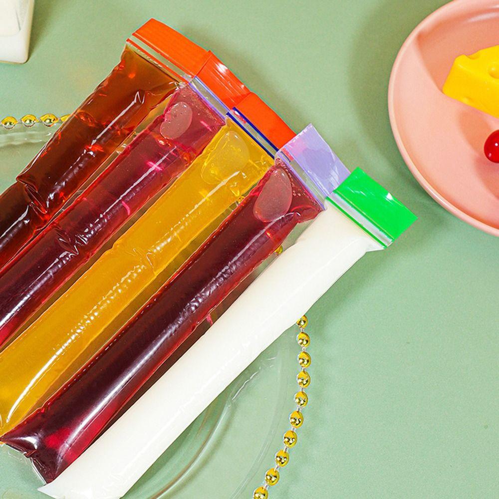 20PCS Freezer Ice Popsicle Bags Colorful Freezer Bag Transparent Ice Cream Bag  for Summer