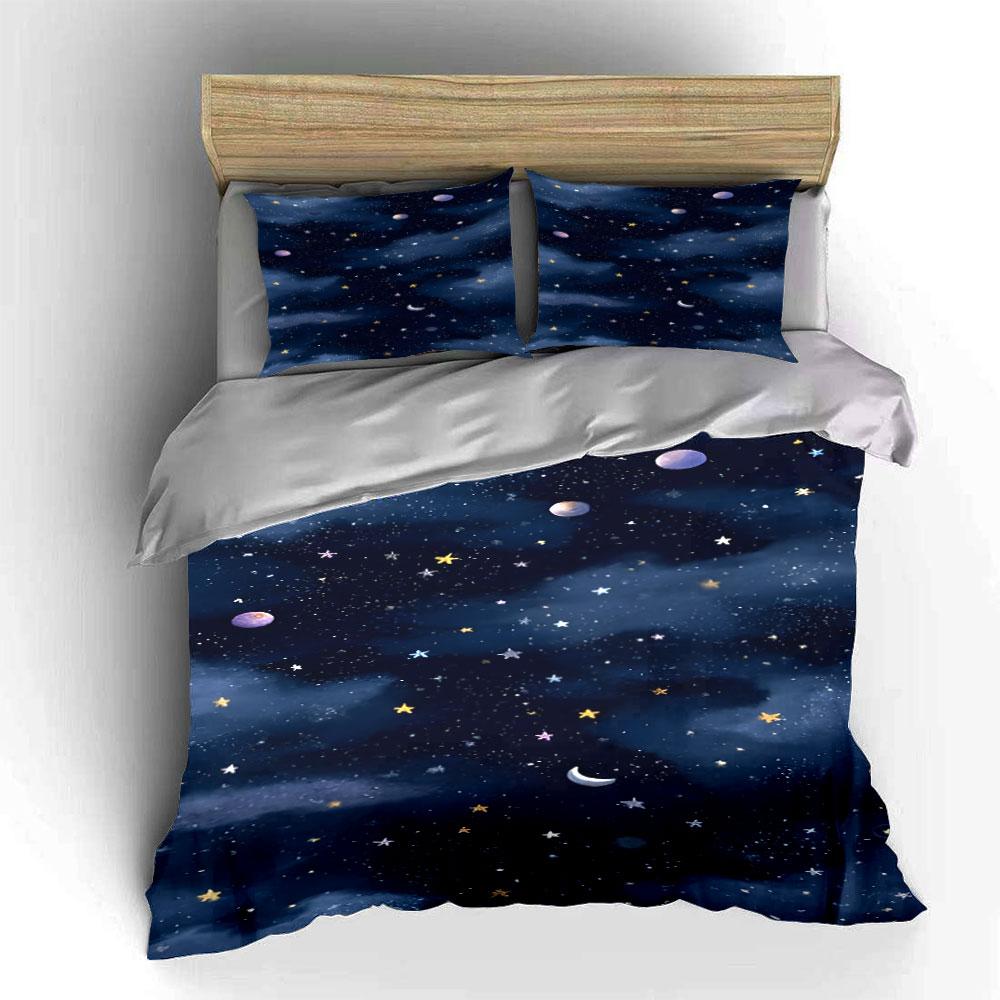 Golden cosmic nightscape dreams Bedding sets Duvet covers Pillowcases(1* Duvet Cover 2* Pillowcases without duvet insert)