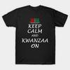 Мужская черная футболка с принтом, очень большая футболка keep-calm-and-kwanzza-on-tshirt, футболка без вырезов с принтом на бумаге для переноса изображений, хлопковая футболка