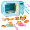 TOMMYFIELD Microwave Toy Pretend Kitchen Kids Toy Sound Rotating Children 31pcs Blue