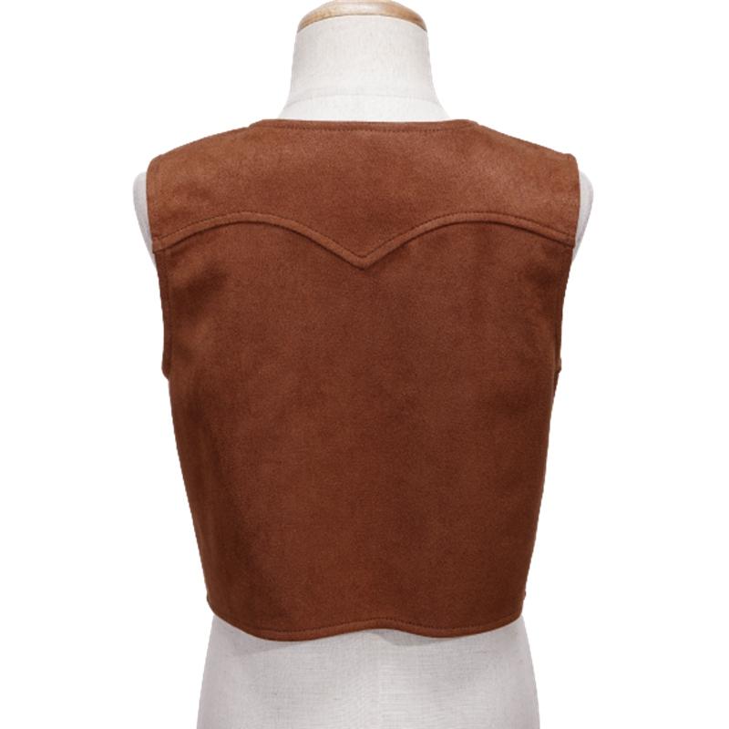 Ковбойский жилет в стиле вестерн для мальчиков, платье на Хэллоуин, детская коричневая замшевая кожаная куртка с бахромой по подолу для карнавальной тематической вечеринки