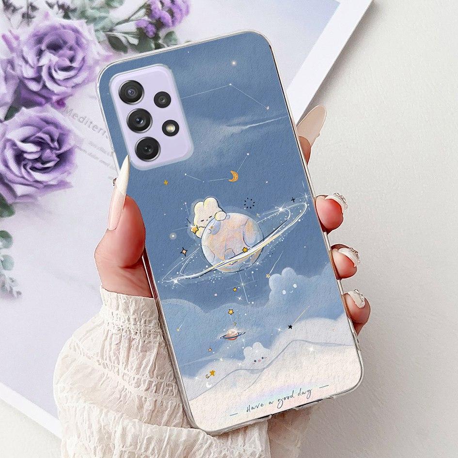 For Samsung Galaxy A52 A52s 5G Case SM-A526B SM-A528B Phone Cover Fashion Flower Soft Silicone Funda For Samsung A72 A 52 Bumper