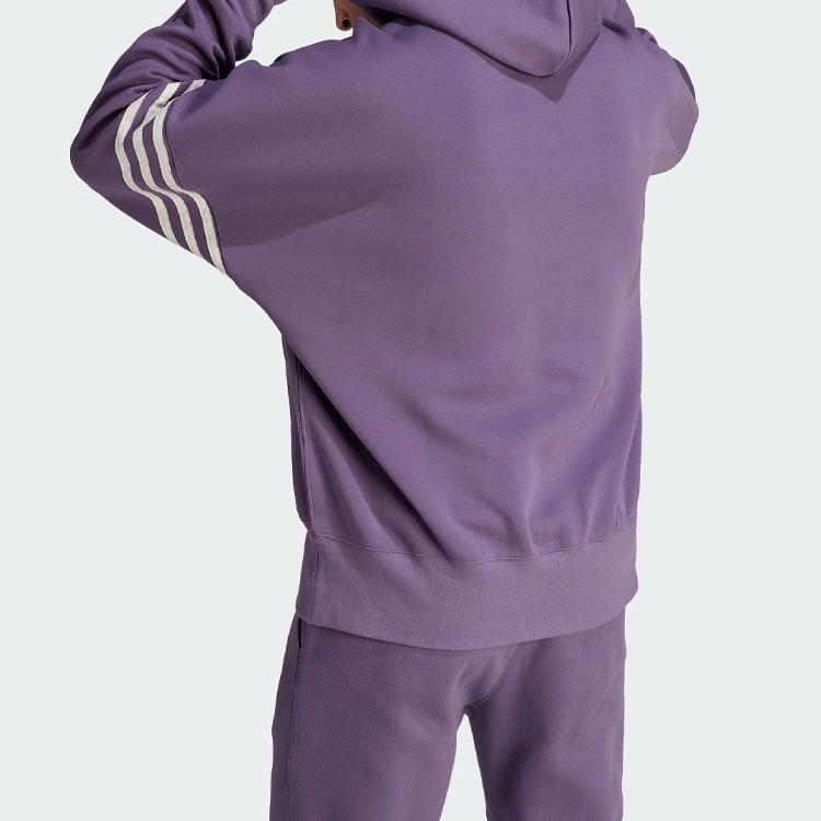 adidas Оригинальная толстовка с капюшоном Adicolor Neuclassics с трехполосным логотипом, мужская толстовка темно-серого фиолетового цвета IN4675
