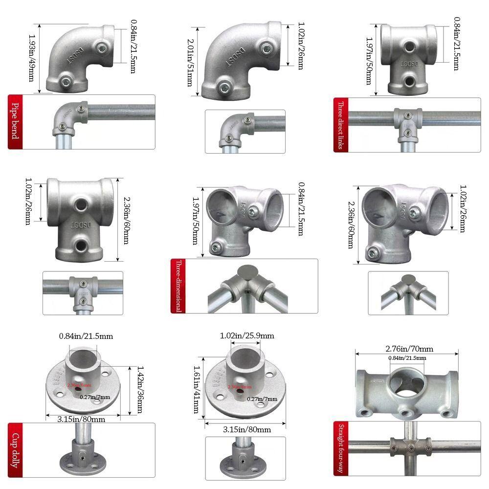 Aluminum Alloy Steel Frame Fasteners 1\2''/3\4" Circular Pipe Connector Pipes