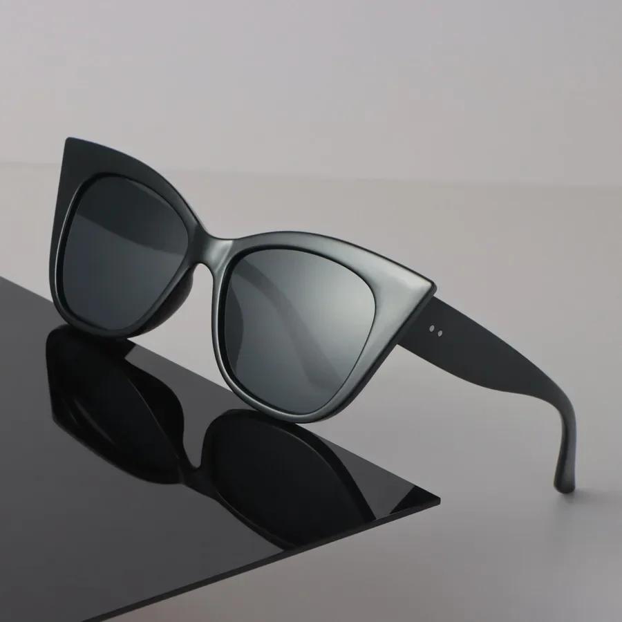 Cat Eye Sunglasses Women Men Vintage Stylish Mirror Minimalist Lens Sun Glasses Female Male Cool Personality