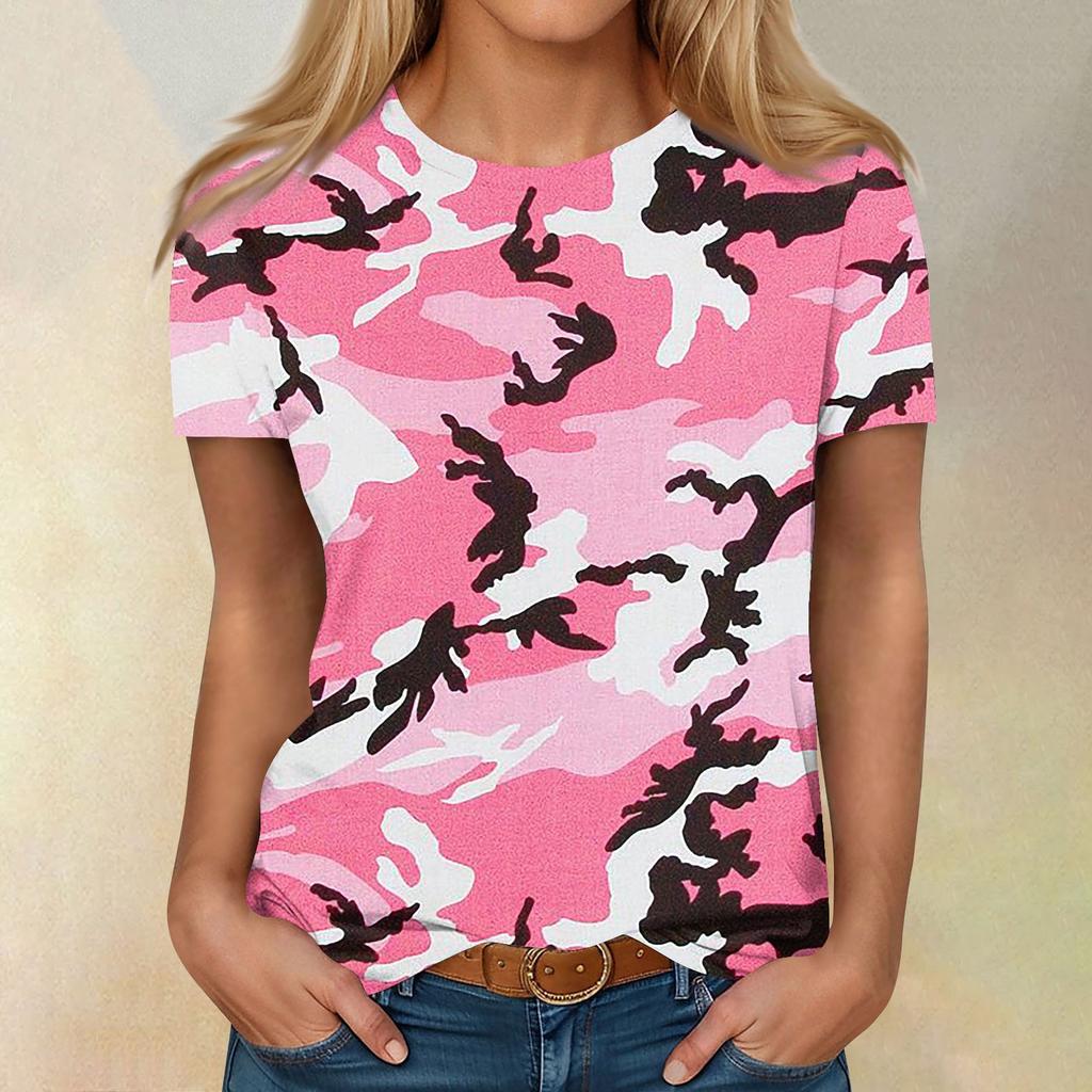 Рубашки с коротким рукавом для женщин, милые топы, футболки с принтом, блузки, повседневные базовые топы больших размеров, пуловеры