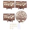 4Pcs Wooden Family Names Tree Frame Wooden Sign Engraving Frame Desktop Ornaments for Home Decoration