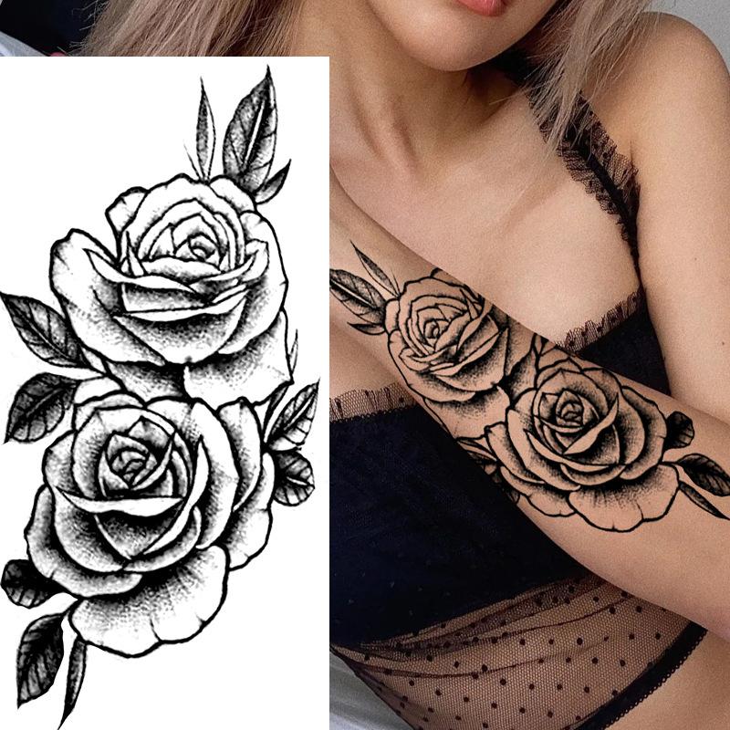 Dark Butterfly Sexy Waterproof Temporary Tattoo Sticker India Women Back Waist Flash Tatoo Girl Body Art Fake Tattoos Realistic