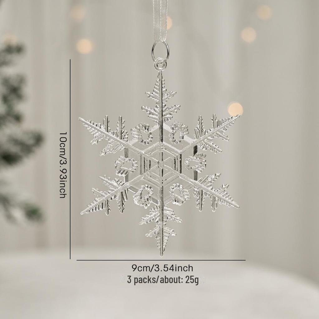 Transparent Christmas Tree Ornaments: Icicles, Snowflakes, and Deer Pendants