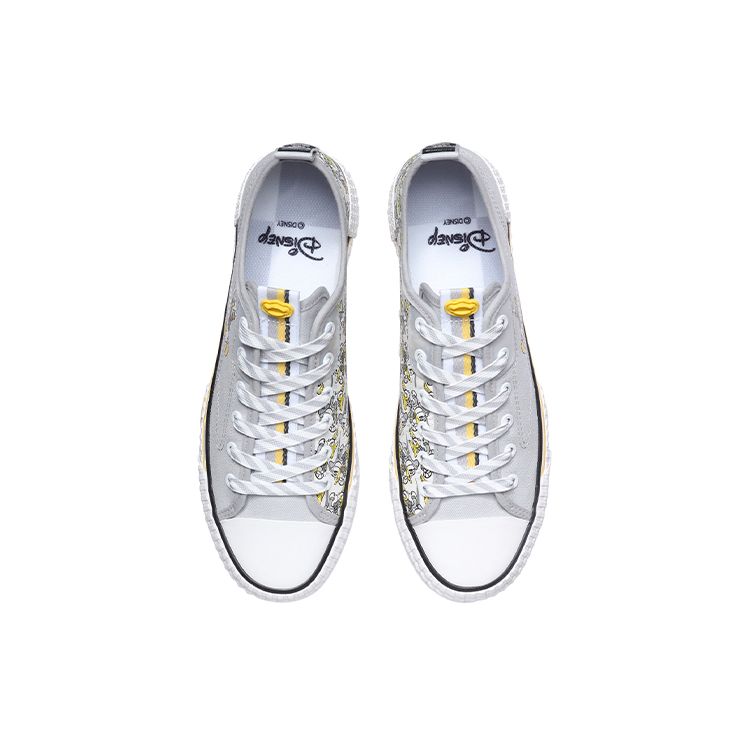 Кроссовки Li Ning Disney X Breathable Non-Slip Shock Absorbing Low-Top для скейтбординга унисекс серо-белые AGCR177-3