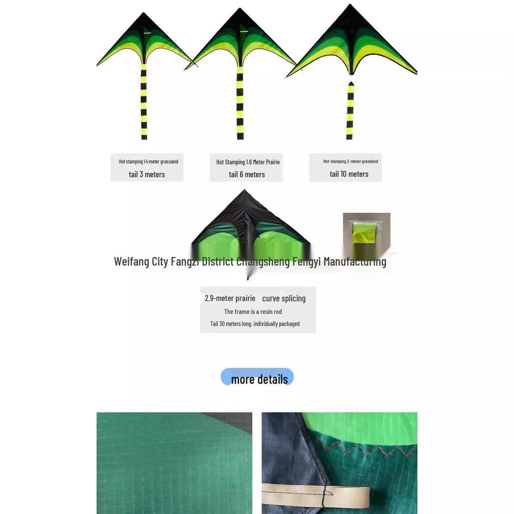 Легко запускаемый большой ветровой змей для детей и взрослых с длинным прерийным хвостом